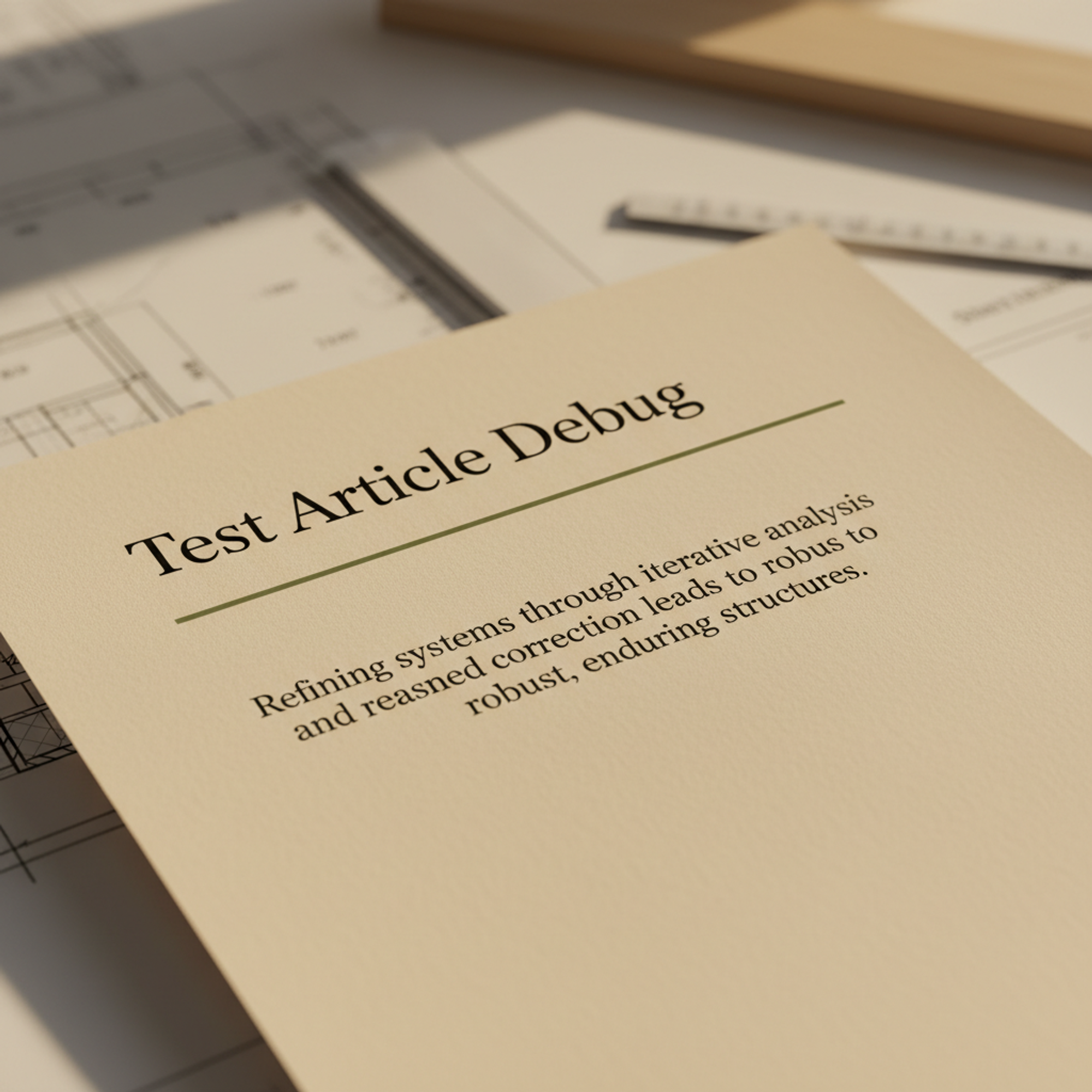 Conceptual Text Card — Test Article Debug