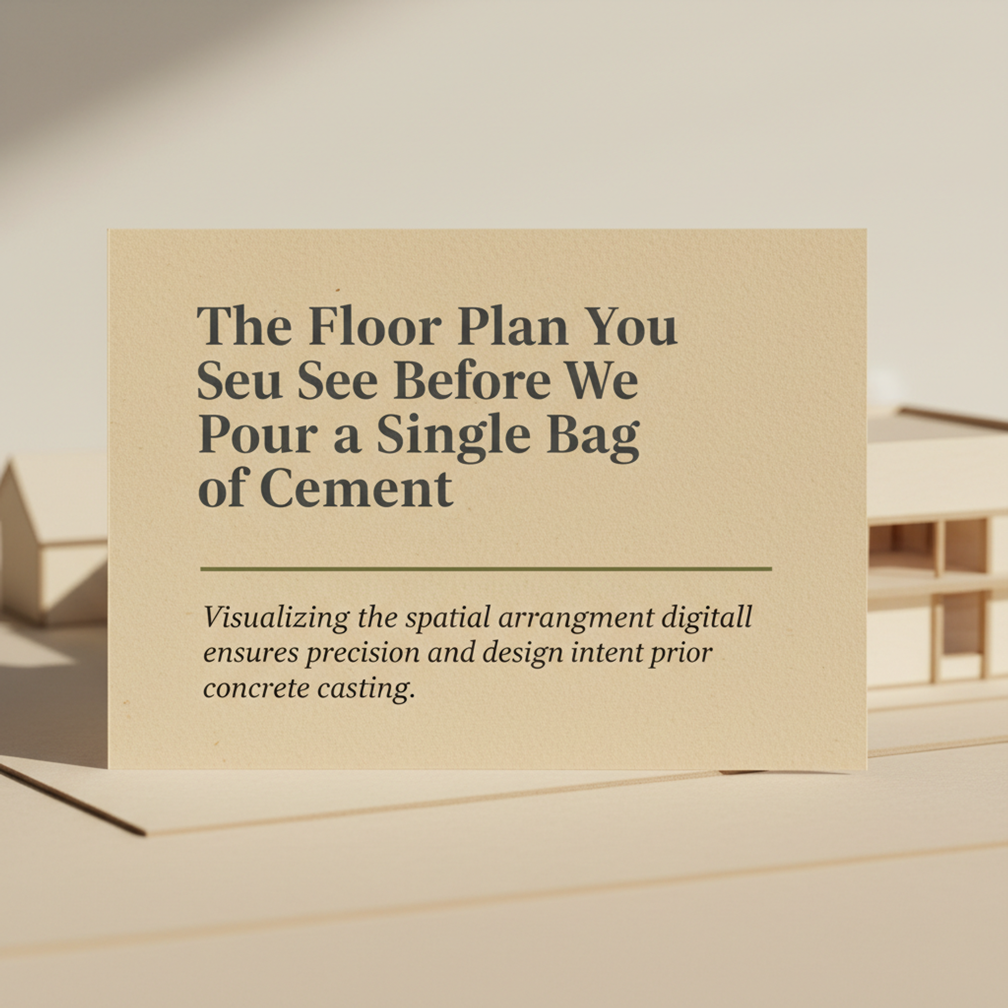 Conceptual Text Card — The Floor Plan You See Before We Pour a Single Bag of Cement