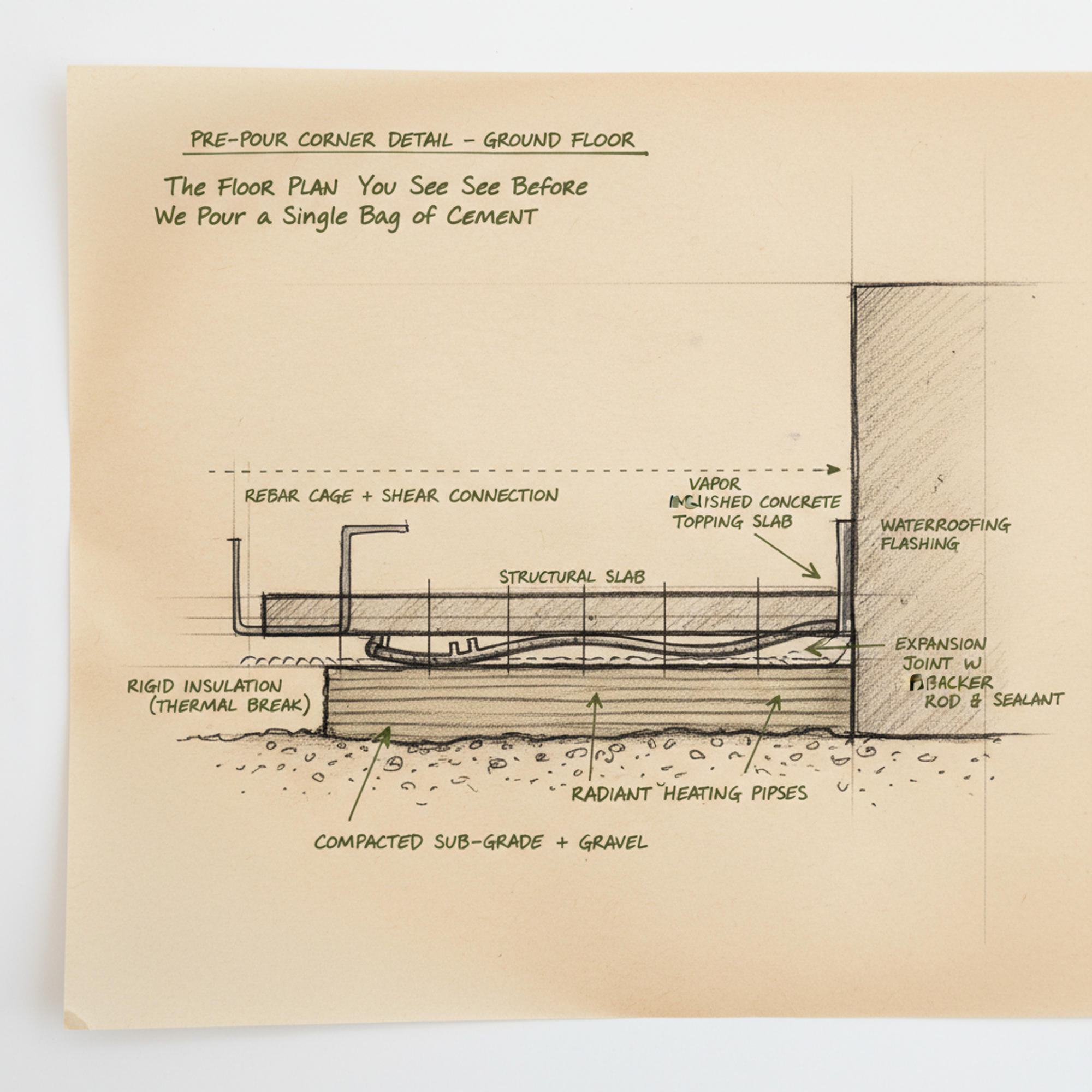 Detail Principle Sketch — The Floor Plan You See Before We Pour a Single Bag of Cement