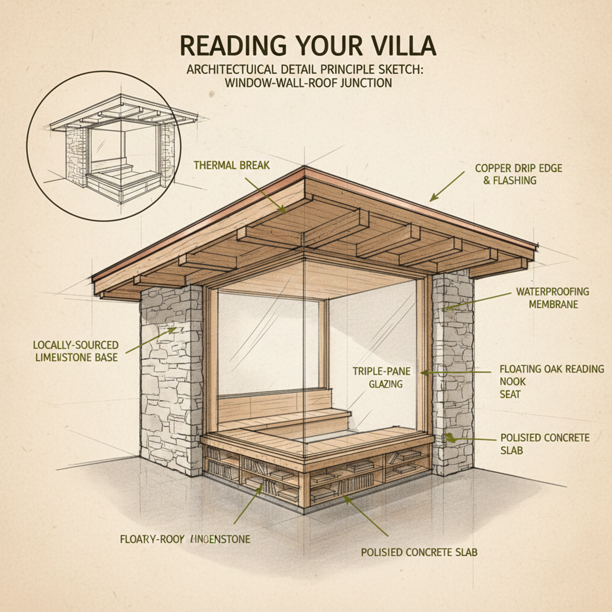 Detail Principle Sketch — Reading Your Villa Before It’s Built — A Guide to Floor Plans, Sections, and Elevations
