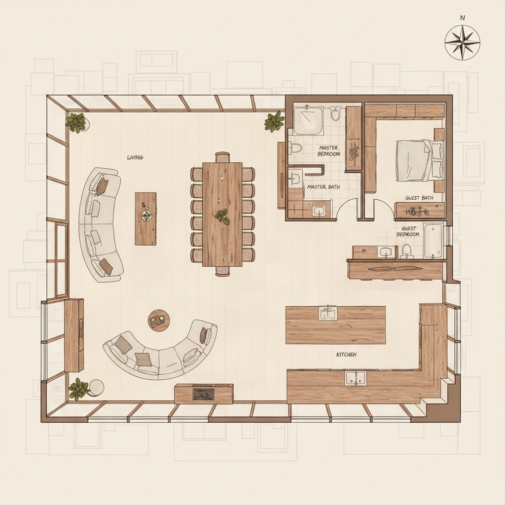 floorplan for Private Penthouse Interior